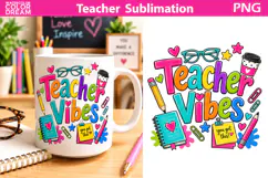 Teacher Vibes Sublimation | Back To School Clipart Product Image 3