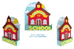 3D School House Pop Up Card SVG | Back to School Papercraft Product Image 2