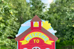 3D School House Pop Up Card SVG | Back to School Papercraft Product Image 5