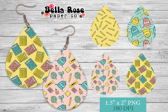 Back To School | Teacher | 4 Sets of Teardrop Earrings PNG Product Image 1