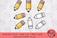 Cute Pencil Clipart SVG Bundle Product Image 1