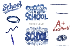 Watercolor Back to school clipart. School supplies PNG Product Image 5