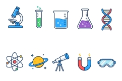 Science Laboratory Flat Icon Collection SVG EPS JPG Product Image 2