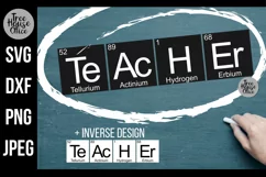 Science Teacher Periodic Elements Quote Digital File with two variations.  Shown on a chalkboard. SVG, JPEG, PNG, and DXF file types available