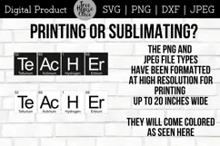 instructions for using this teacher in periodic table of the elements boxes digital file in png or jpeg format for printing or sublimation projects