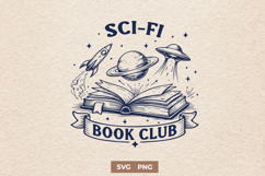 Sci-Fi Book Club SVG - Science Fiction PNG - Space Reader Product Image 1