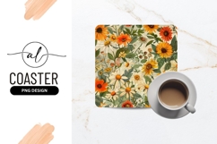 Floral Pattern with Orange Yellow and White Flowers Product Image 1