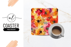 Watercolor Poppy Flower Pattern in Red Orange Yellow Product Image 1