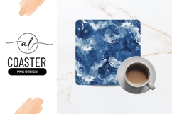 Blue Watercolor Background with Silhouettes of Dancing Women Product Image 1