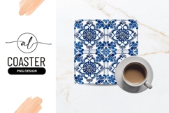 Blue and White Floral Tile Pattern with Decorative Elements Product Image 1