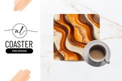 Abstract Caramel Waves Square Coaster Png Product Image 1