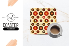 Retro Circle Pattern with Red Orange Brown and Yellow Circle Product Image 1