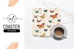 Watercolor Butterflies and Triangles Pattern on Cream Product Image 1