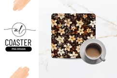 Floral Pattern with Beige and Brown Flowers and Leaves Product Image 1