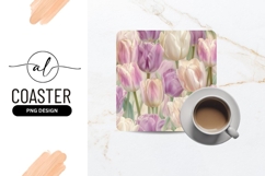 Pastel Tulip Floral Pattern with Purple Pink and Cream Product Image 1