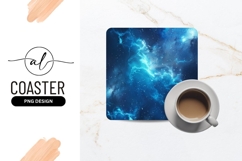 Cosmic Blue Nebula with Glowing Swirls and Scattered Stars Product Image 1