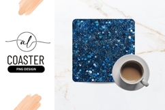 Dark Blue Glitter Texture with Hexagonal and Round Shapes Product Image 1