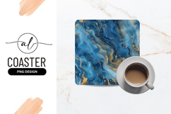 Blue and Gold Abstract Fluid Art with Veins and Splatters Product Image 1