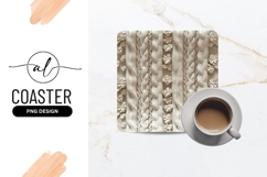 White Knitted Texture with 3 D Flowers and Cable Knit Product Image 1