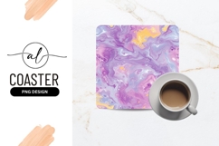 Swirling Purple Pink and Yellow Abstract Fluid Art Texture Product Image 1
