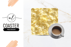 Cream Faux Fur Texture Square Coaster Png Product Image 1