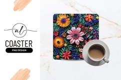 Colorful Paper Quilling Floral Pattern with Leaves Product Image 1