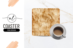 Antique Crumpled Paper Texture For Square Coaster Png Product Image 1