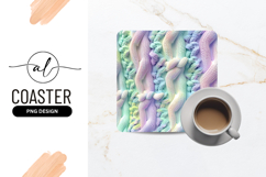Pastel Knit Texture Background For Square Coaster Product Image 1