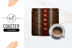 Knitted Texture Background Square Coaster Png Design Product Image 1