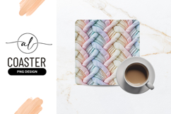 Pastel Braided Fabric Seamless Pattern Square Coaster Png Product Image 1