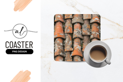 Old Roof Tiles Detail Square Coaster Png Product Image 1