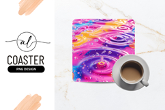 Liquid Ripples And Drops With Square Coaster Png Product Image 1