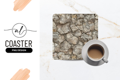 Cracked Stone Wall Seamless Square Coaster Png Product Image 1