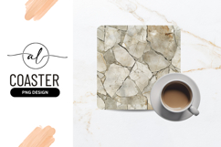 Cracked Marble Stone Pattern Square Coaster Png Product Image 1