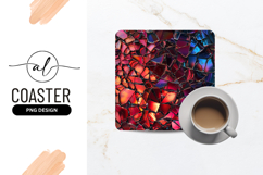 Abstract Fractured Glass Art Square Coaster Design Product Image 1