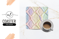 Pastel Knitted Square Coaster Png Texture Product Image 1
