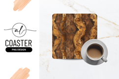 Reptile Skin Brown Square Coaster Pattern Design Product Image 1