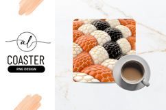 Abstract Honeycomb Pattern With Spheres Square Coaster Png Product Image 1