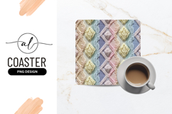 Pastel Knitted Texture Square Coaster Png Product Image 1