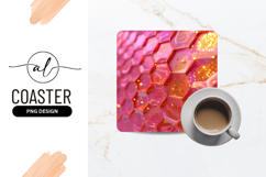 Pink Glitter Hexagons With Golden Sparkles Product Image 1
