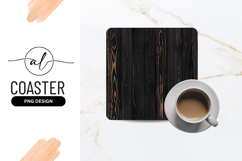 Dark Wood Texture Background Square Coaster Png Product Image 1