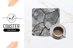 Cracked Stone Texture Background Square Coaster Png Product Image 1