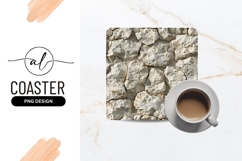 Rough White Stone Wall Texture For Square Coaster Product Image 1