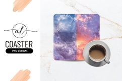 Square coaster png design: sky and sunset Product Image 1