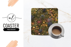 Vibrant wildflower meadow coaster design Product Image 1