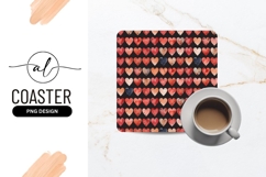 Heart pattern square coaster png design Product Image 1