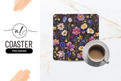 Vintage flower pattern square coaster png design Product Image 1