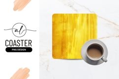 Bright yellow square coaster png design Product Image 1