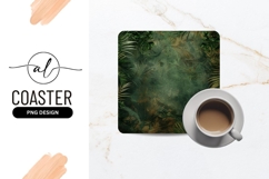 Tropical jungle leaf square coaster png design Product Image 1