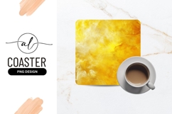 Vibrant yellow flame coaster design Product Image 1